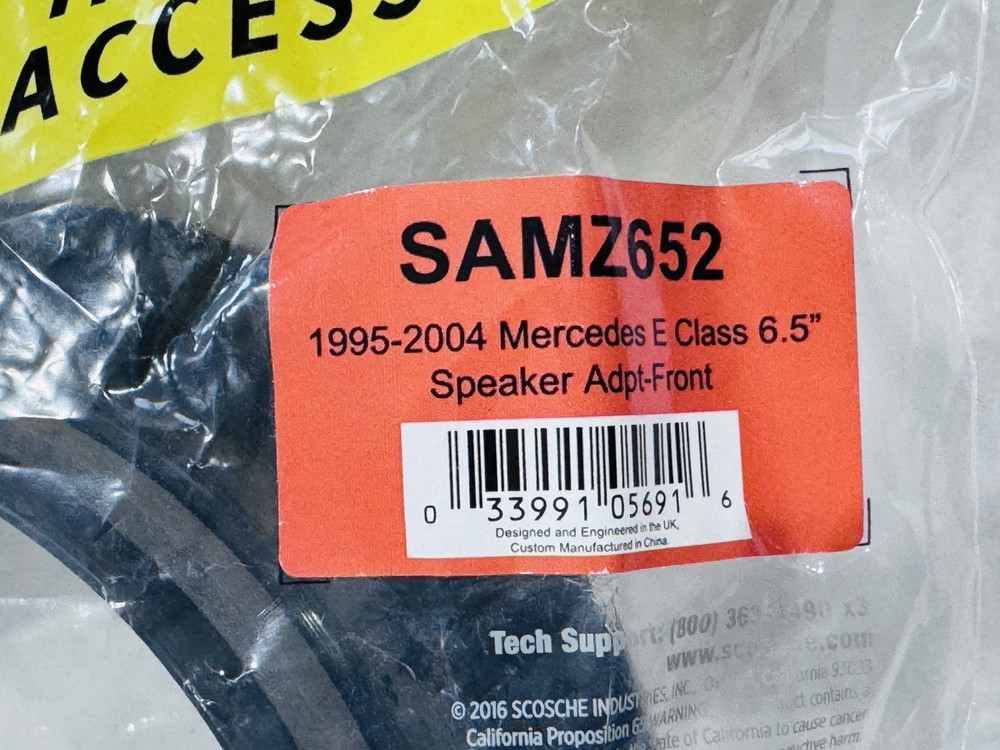 Scosche 6.5" Speaker Adapter For 1995-2004 Mercedes E Class SAMZ652
