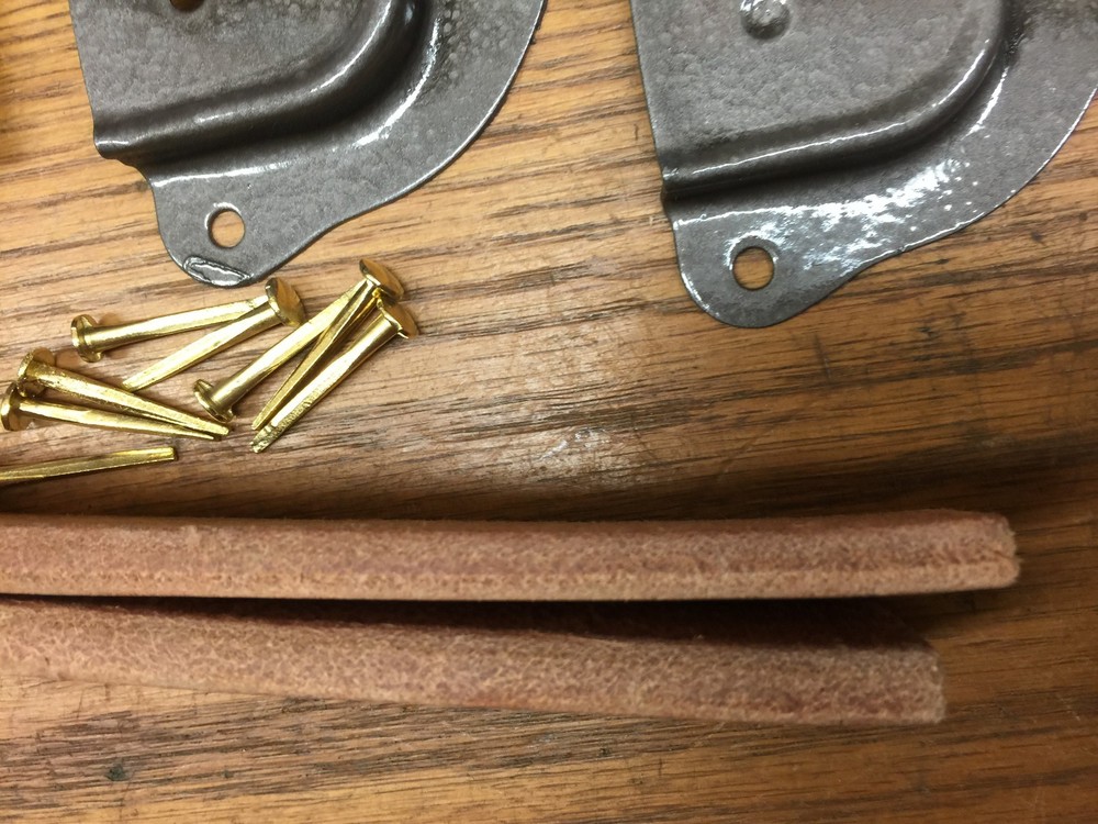 Trunk Hardware-Leather Handle Kits-Trunks & Chests-Bronze Color End Caps -T