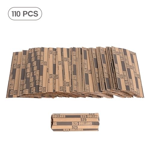 Sumerfnt Dollar Coin Wrappers Dollars Only Flat Dollar Rolls 110PCS