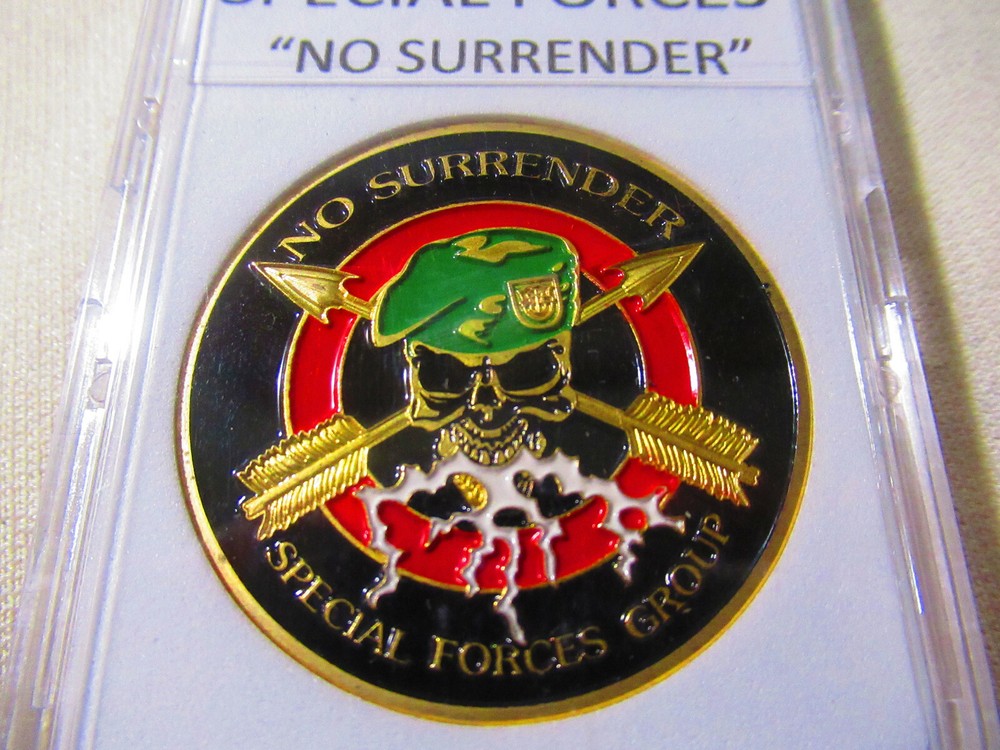 U S ARMY SPECIAL FORCES GROUP "NO SURRENDER" Challenge Coin
