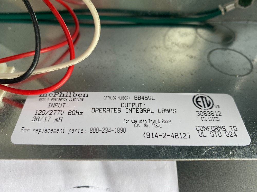 BB45VL Back Box for Exit and Emergency Sign Lighting. 78137061492