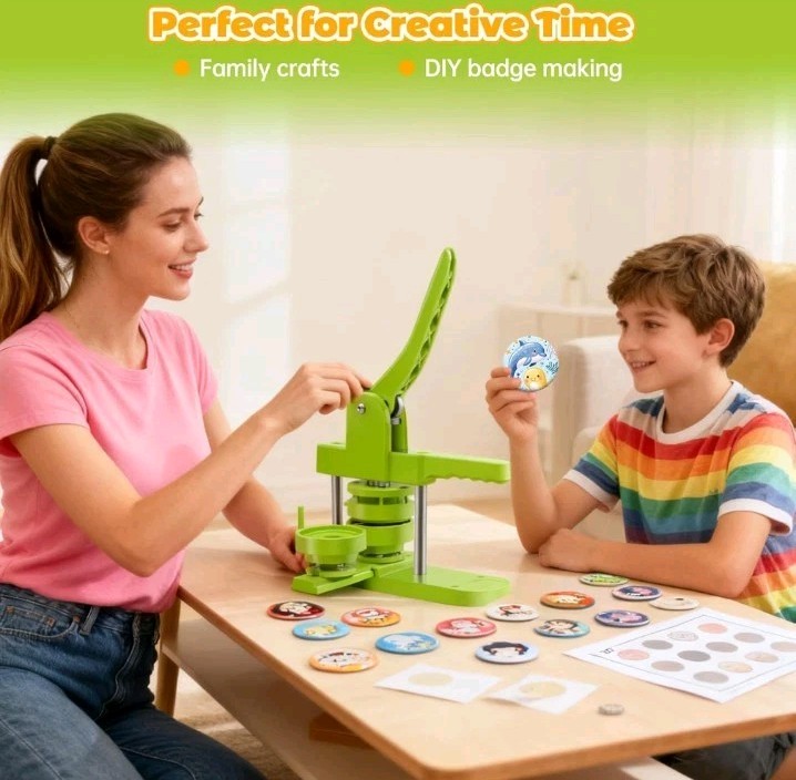Button Maker Machine 75Mm (3 In) Installation-Free, DIY Button Pin Maker Machine