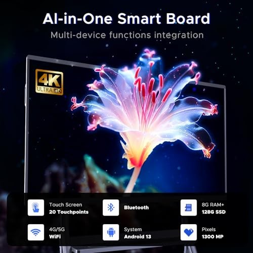 55'' Smart Board,Electronic Interactive White Board with 4K Touchscreen