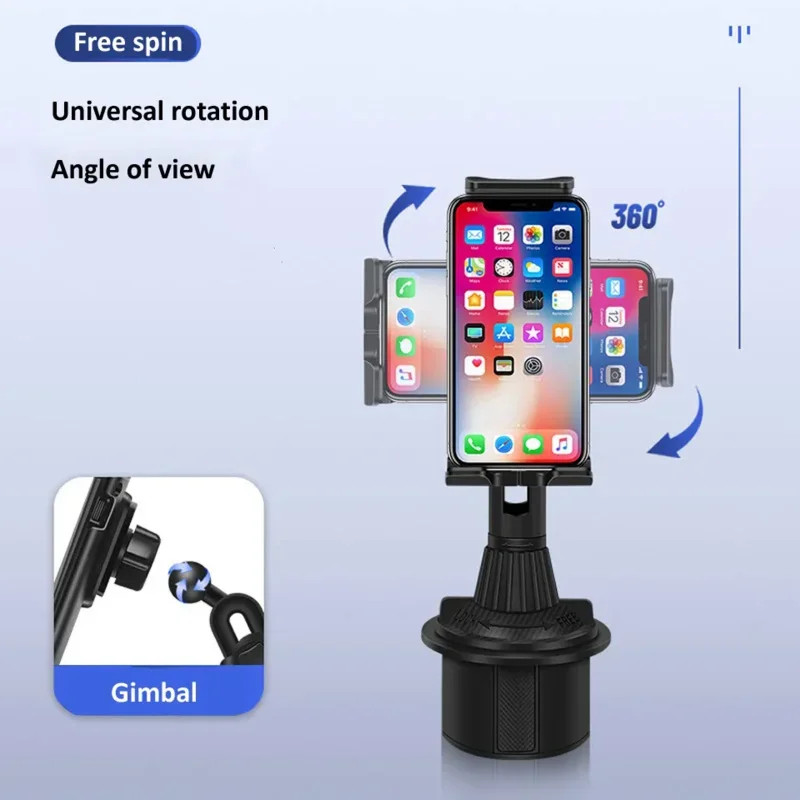 Upgraded Version Universal Adjustable Car Mount Cup Cradle Holder for Cell Phone