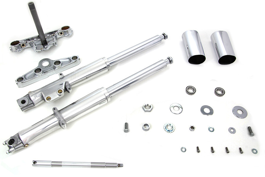 41mm Fork Assembly with Polished Sliders Single Disc for FL 1972-1984 Harley