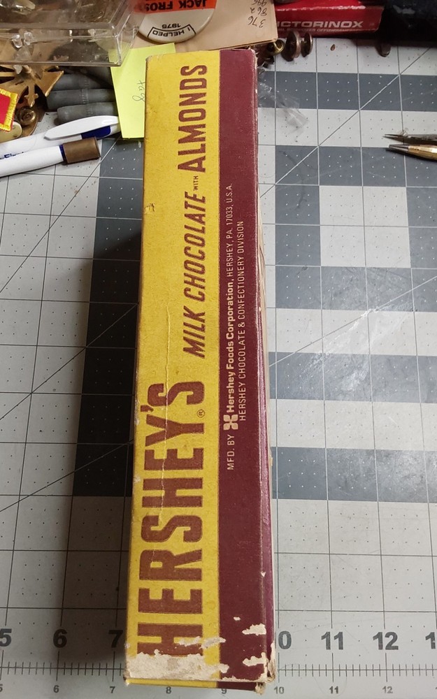 1940s 50s Hersheys Milk Chocolate Bar EMPTY Display Box