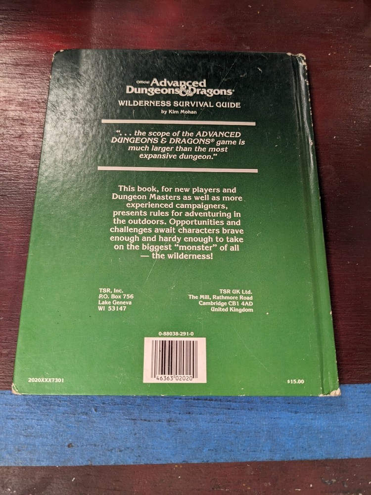 Wilderness Survival Guide 2020 Advanced Dungeons & Dragons TSR
