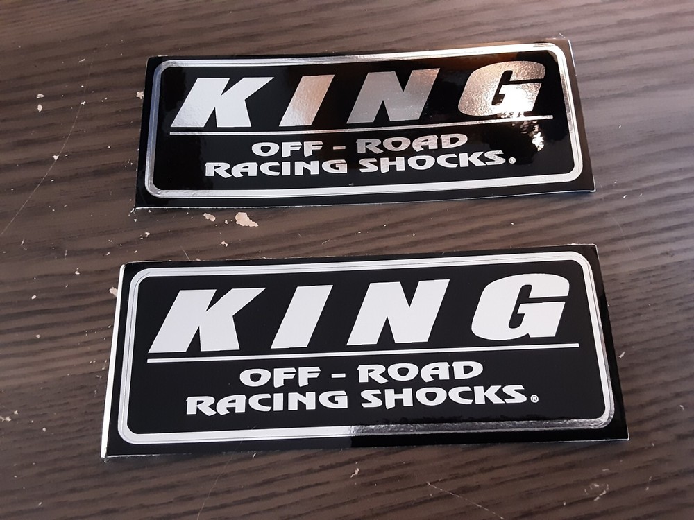 KING OFFROAD SHOCKS Replacement Shock Decals Stickers Emblems CHROME BLACK