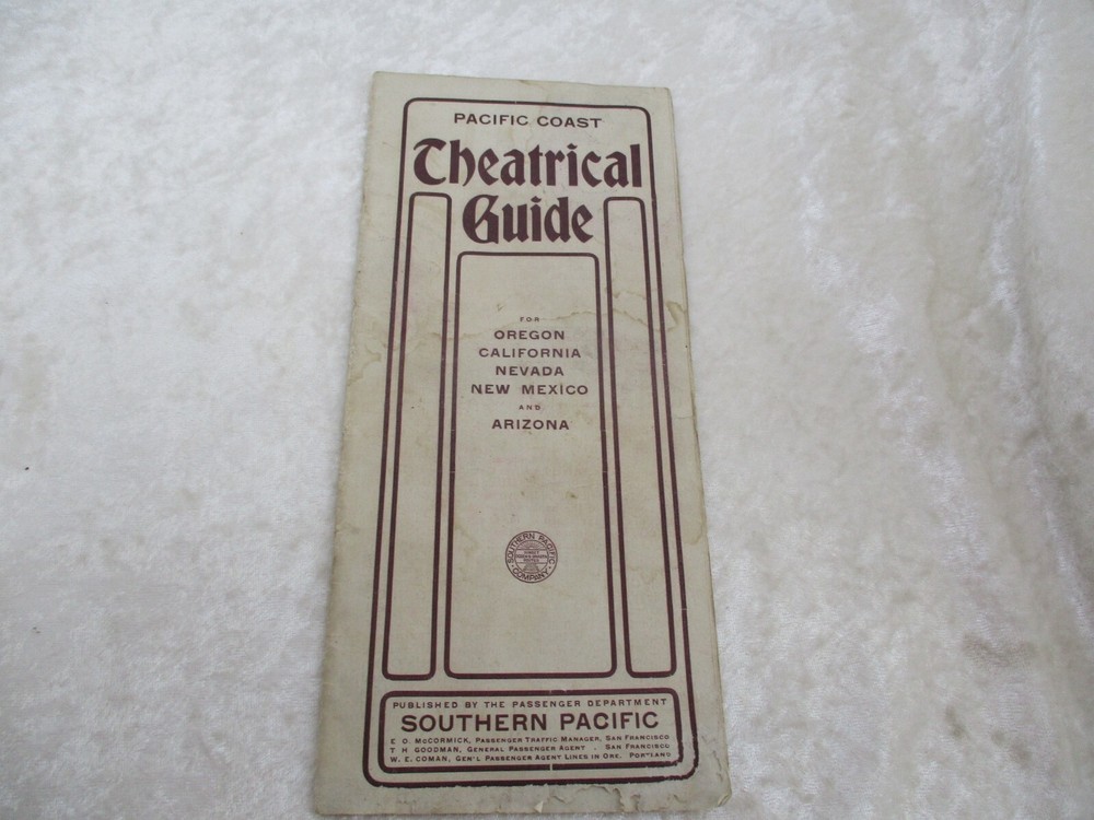 1901 Pacific Coast Theatrical Circuit Guide Pamphlet