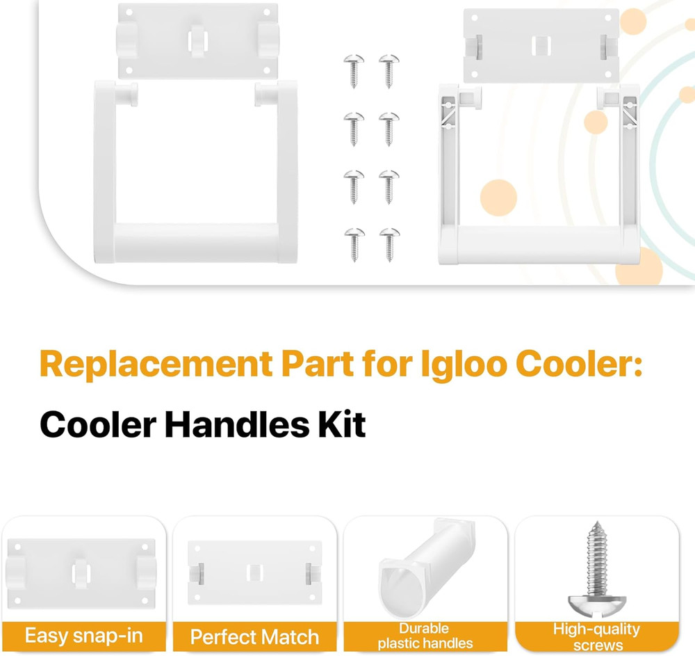White Plastic Replacement Cooler Handles,Compatible with Igloo 90-100 Quart C...