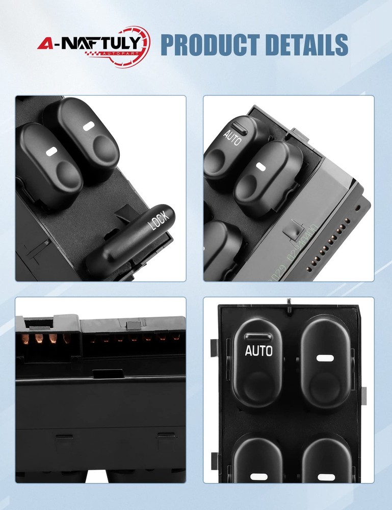 A-NAFTULY Driver Side Master Power Window Switch Replacement fits for Black