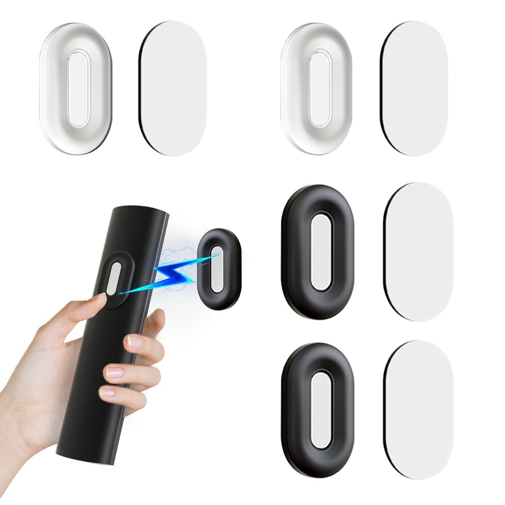Magnetic Remote Control Holder Wall Mount,4 Pack Silicone 4 Pack, Black&White