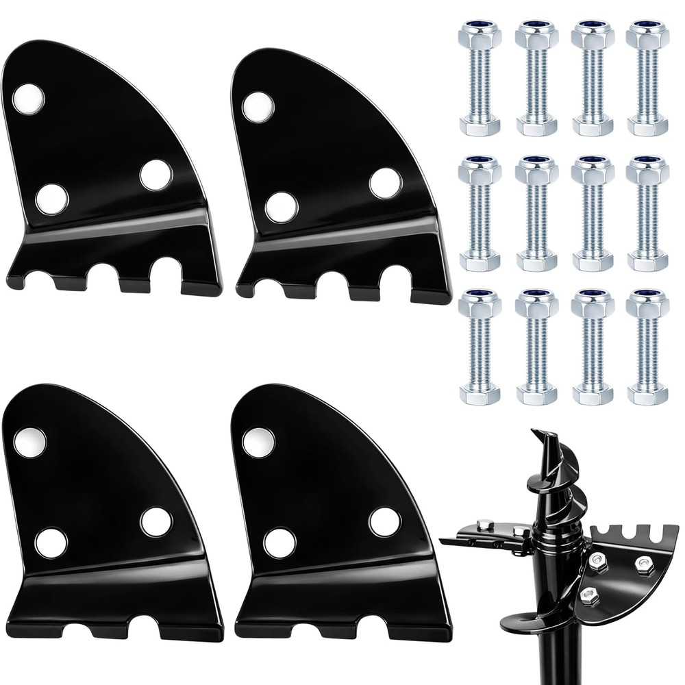 4Pcs 9 Inch Post Hole Digger Blades, Serrated Auger Replacement Drill Bits for D