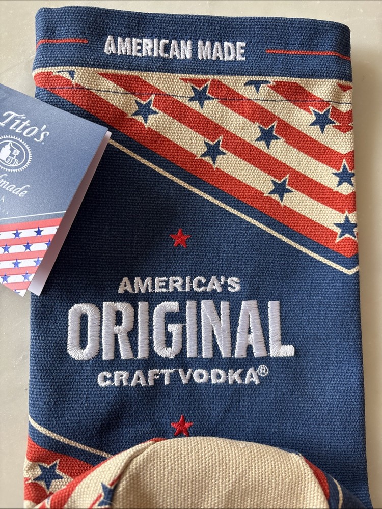 Titos Handmade Vodka Bottle Bag Drawstring, Austin Texas, Empty! NWT FREE SHIP