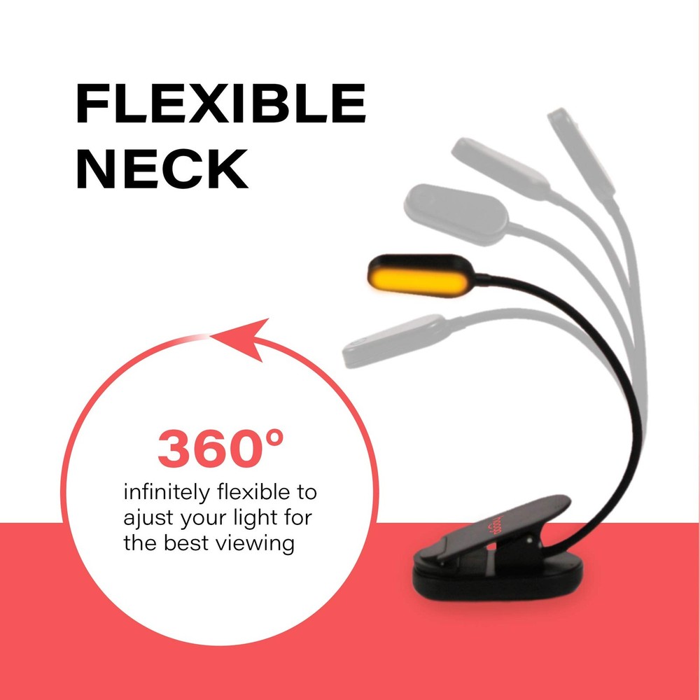 Amber Book Light, Rechargeable Clip-On Blue Light Blocking LED Reading Light,...