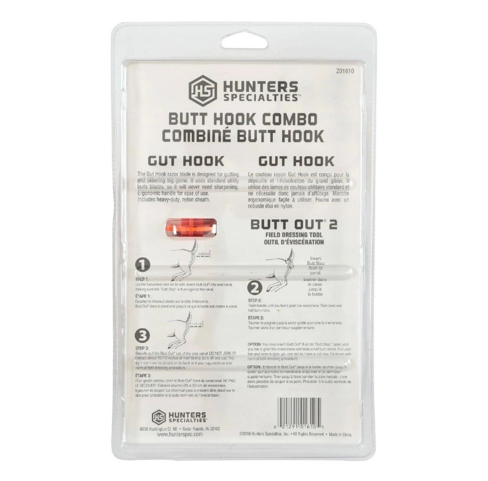 Butt Out 2 and Gut Hook Combo Field Dressing Tools for Hunters