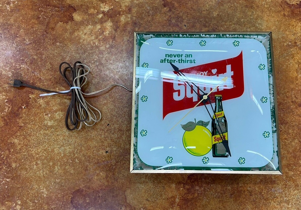 Squirt Soda Lighted Advertising Pam Clock