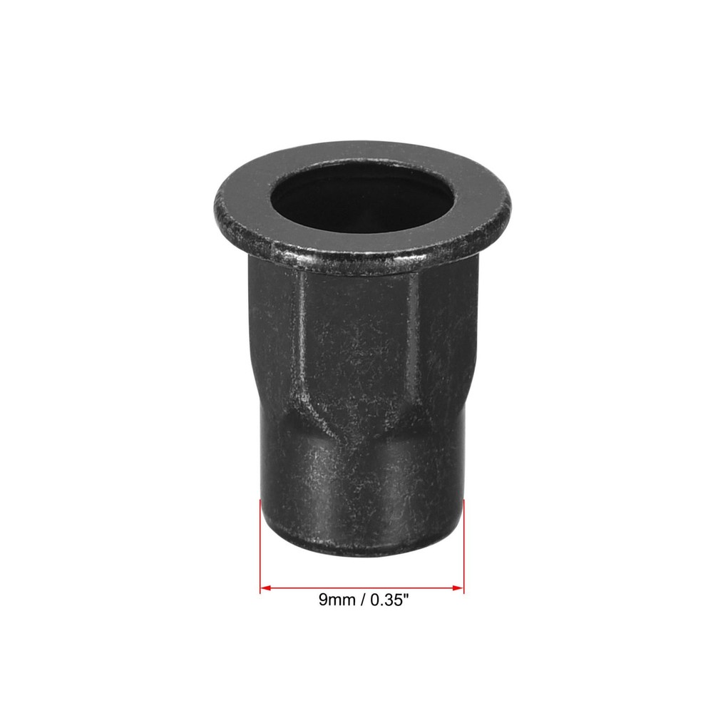 20Pcs M6 Rivet Nuts Thread Half Hexagonal Carbon Steel Flat Head Threaded Nut