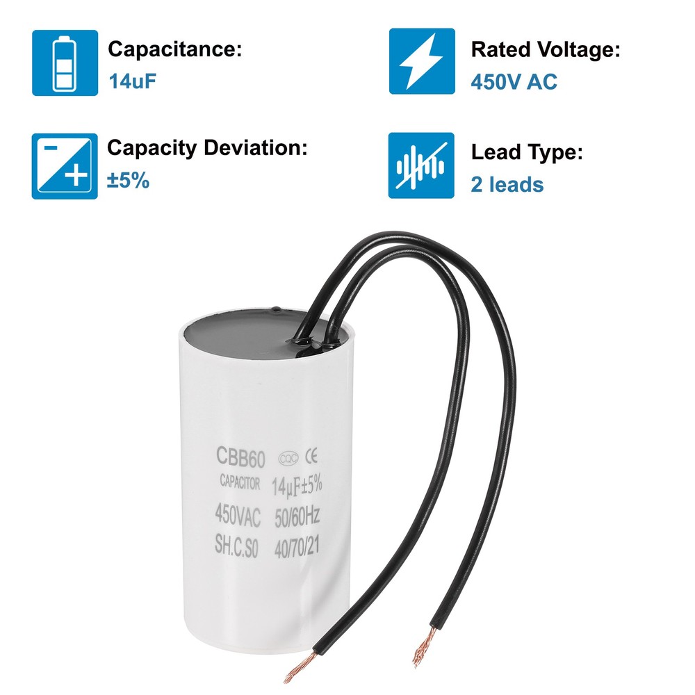 14uF CBB60 Running Capacitor, Run Capacitor,White