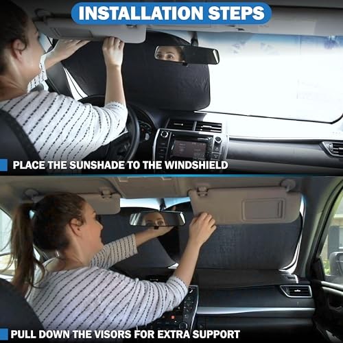 2-Piece RV Windshield Sunshade | Reflective 240T Polyester Front XX-Large