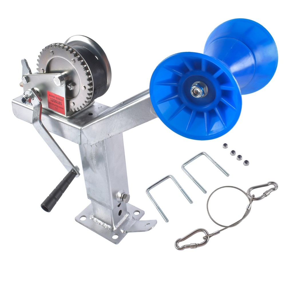 Universal Height Adjustable Boat Winch Mount System with Roller Stand 1200LB