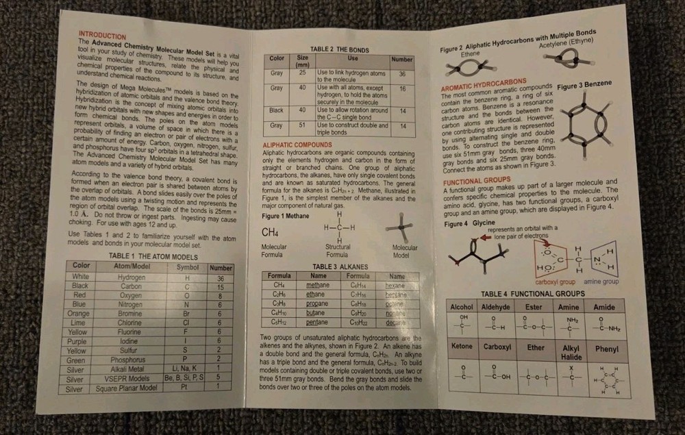 MEGA MOLECULES Advanced Chemistry Molecular Model Set 180 Pieces Student
