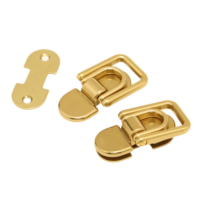 2X Solid Brass Arch Bridge Hasp D Ring Double Buckle Luggage Bag Accessory DIY
