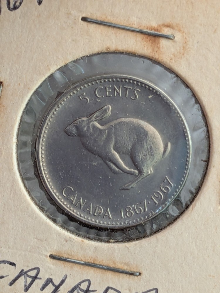1967 CANADA 5 CENTS - Uncirculated Coin - HARE -