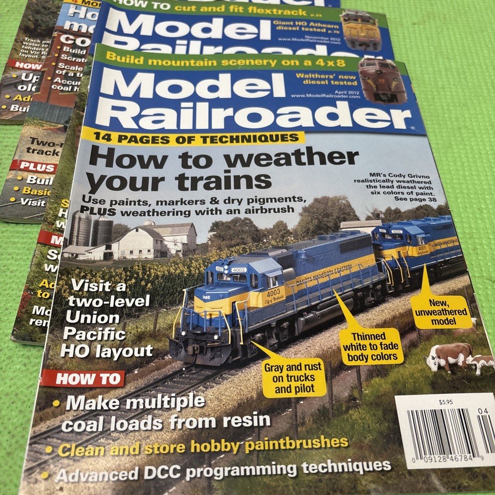 Model Railroader Magazine Lot Year 2012
