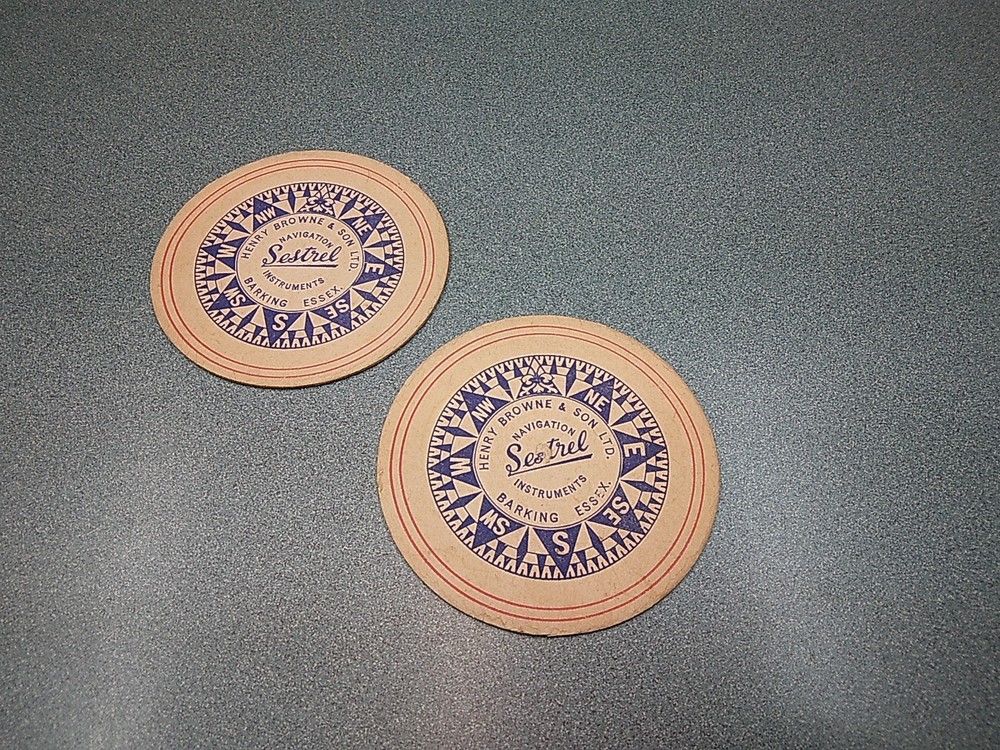Vintage Sestrel Navigation Instruments Drink Coasters