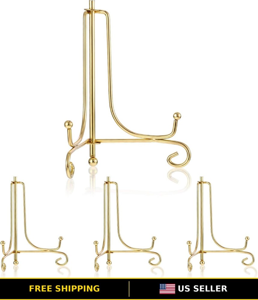 4 Pack Iron Plate Stands for 6 Inch Display, Decorative Plate Easel Holders