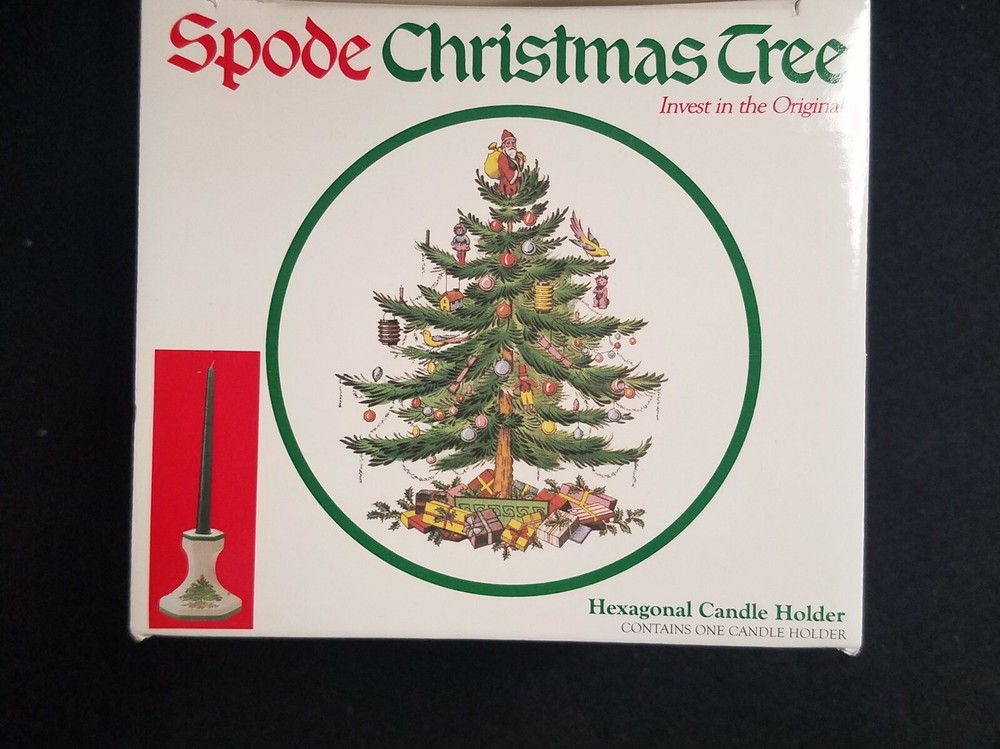 Spode Christmas Tree Hexagonal Candle Stick Made In England