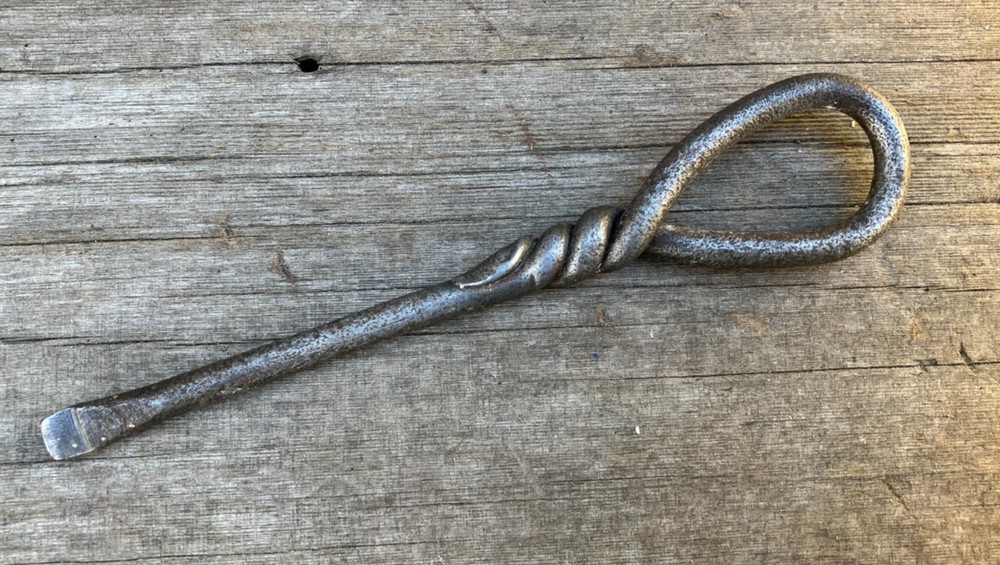 Antique 6" Blacksmith Made Twisted Iron Screwdriver