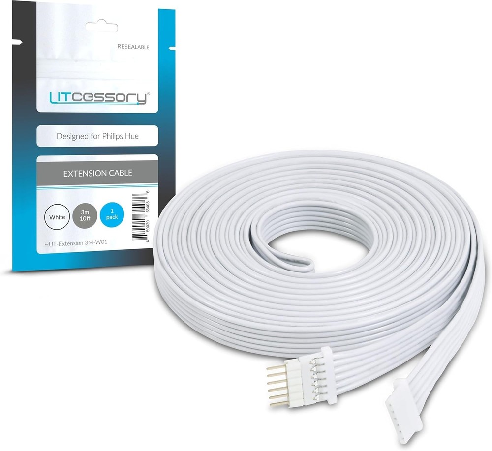 Philips Hue/Solo Lightstrip Extension Cable 10ft - White