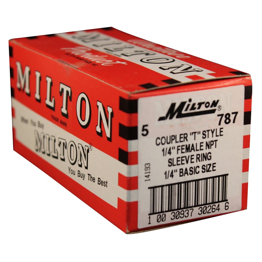 Milton 787 1/4" FNPT T-Style Coupler