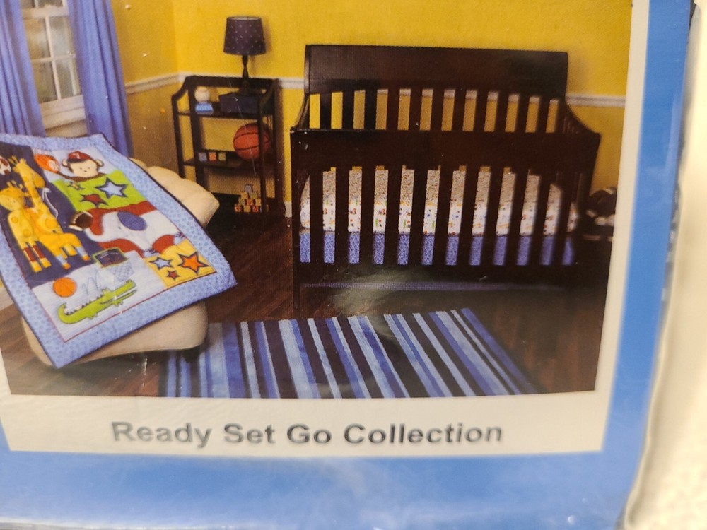 Riegel 3pc Nursery Set-Comforter-Crib Sheet-Dust Ruffle-Ready Set Go-NEW