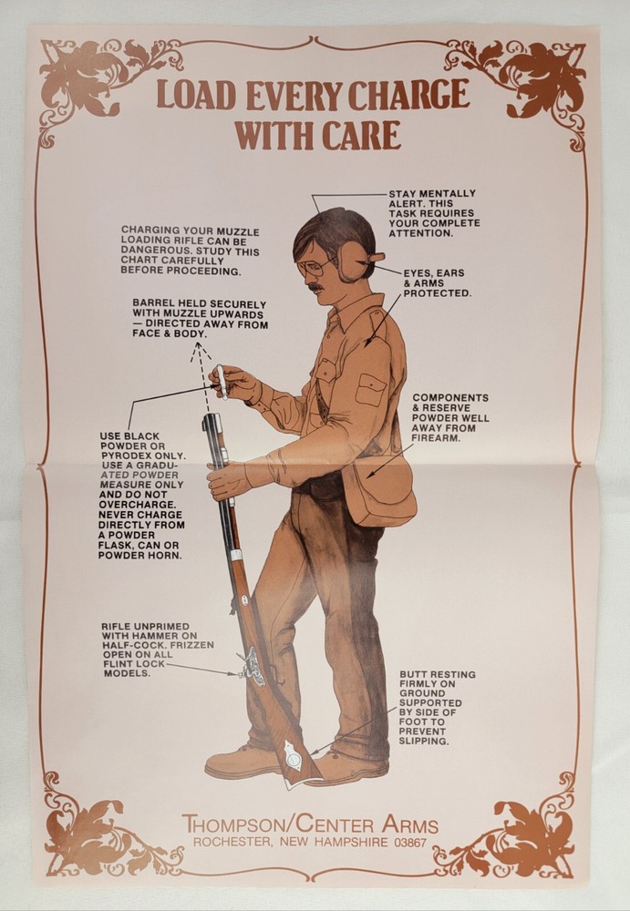 Original Thompson Center Arms Muzzle Loader Safety Poster