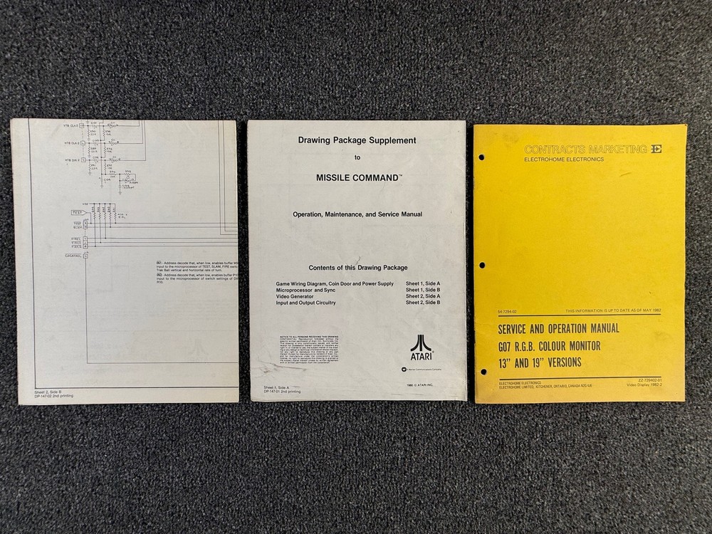 Atari Missile Command Arcade Video Game Manual Schematics ORIGINAL