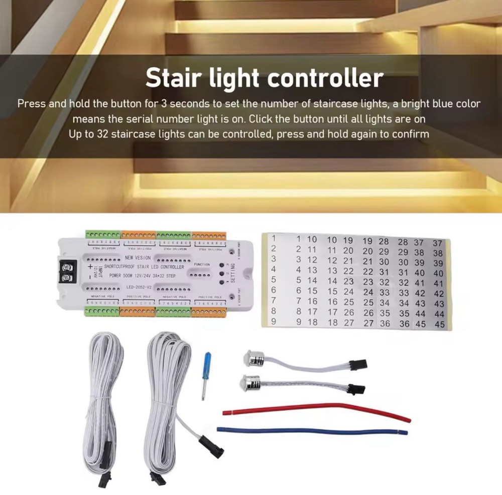 Stairway controller lighting Smart stairway Motion sensor stair light Smart home