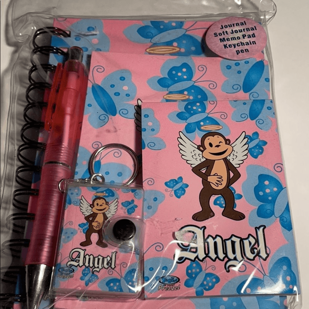 Claire’s 5 Pc Journal Keychain Angel Monkey Set