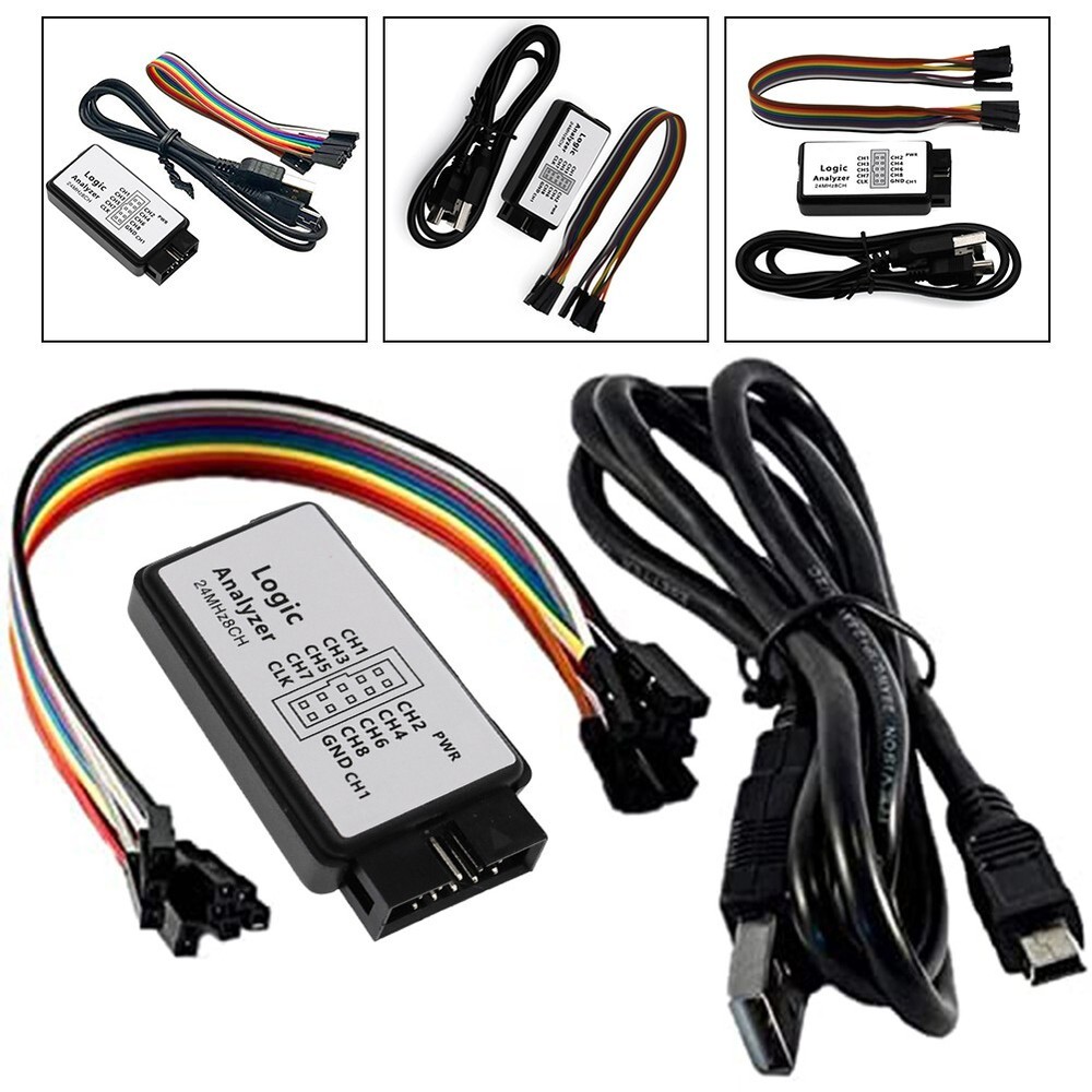 Compact USB Logic Analyzer 8Channel 24M Sampling for Waveform Analysis