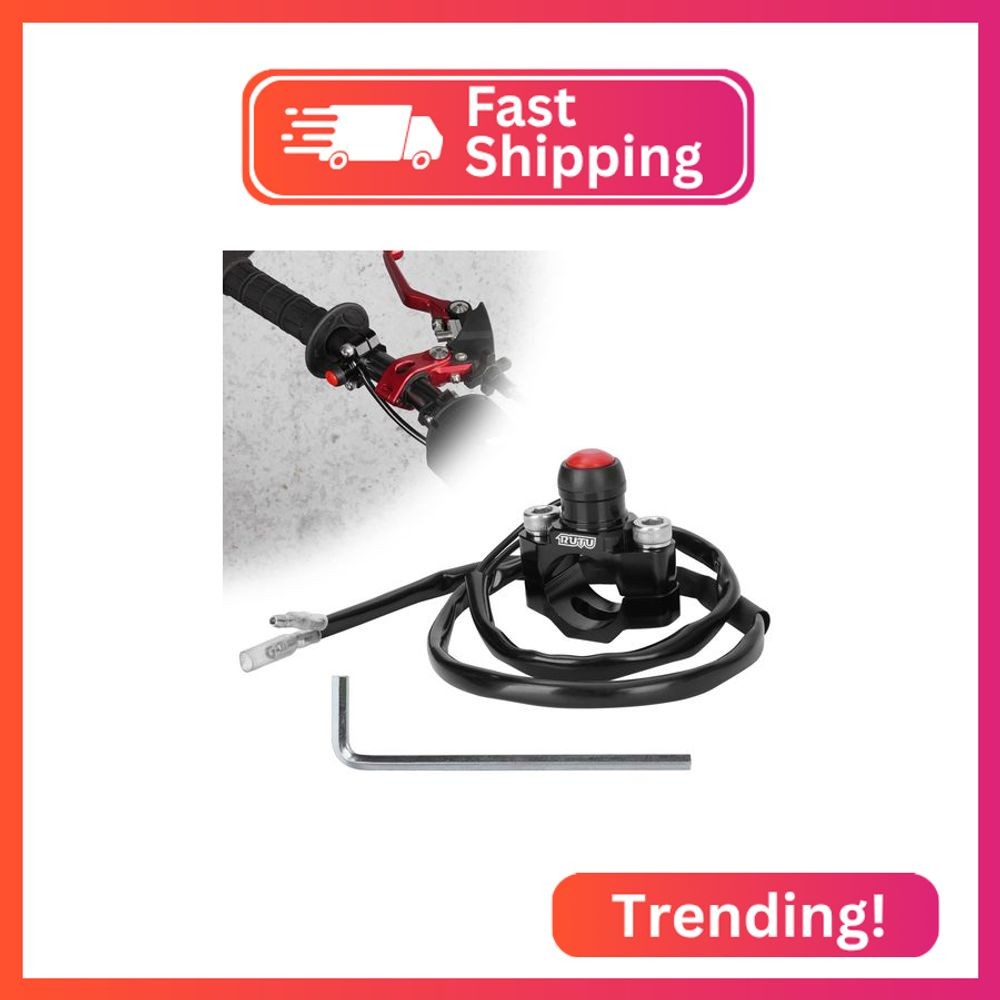 CNC Universal Motorcycle Engine Stop Start Kill Switch Button with Mounting Back