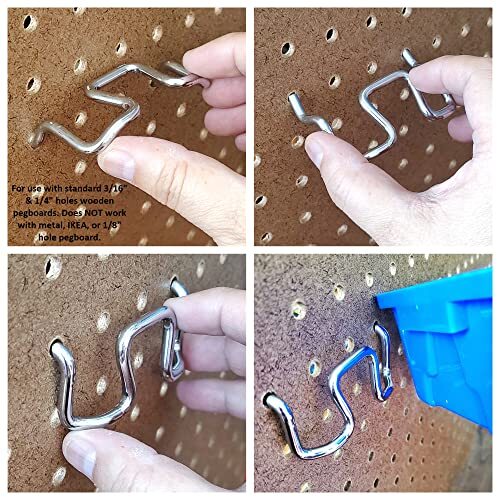 12 Pack Removable Pegboard Bins with Hooks Wall Mounted Storage Bins Organizer