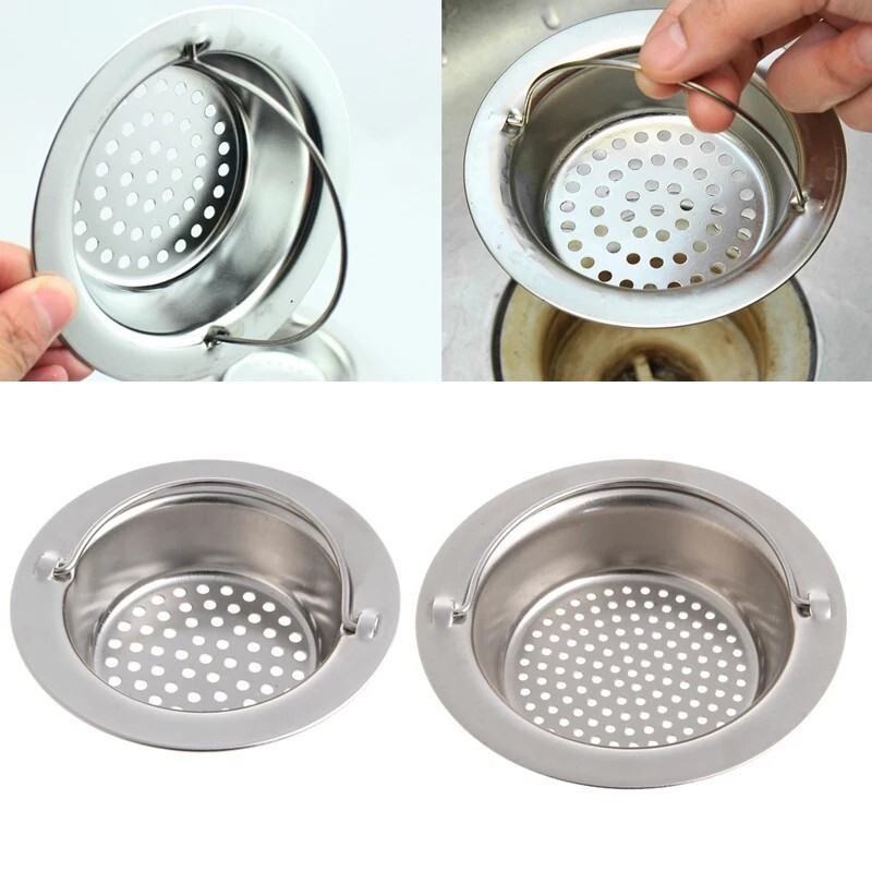 2 Pack Stainless Steel Kitchen Sink Strainer Filter With Portable Handle