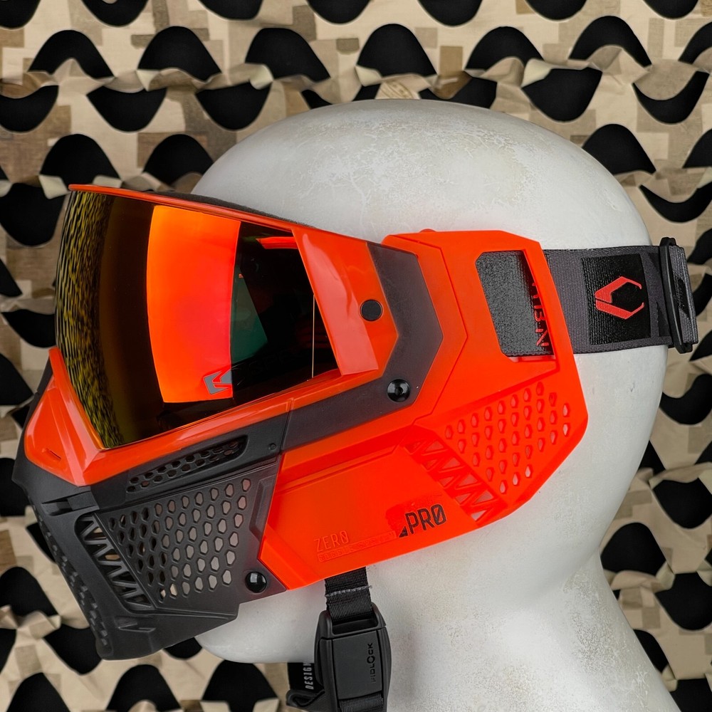 NEW Carbon CRBN Zero Pro Paintball Mask (Less Coverage) - Blaze - Red Mirror