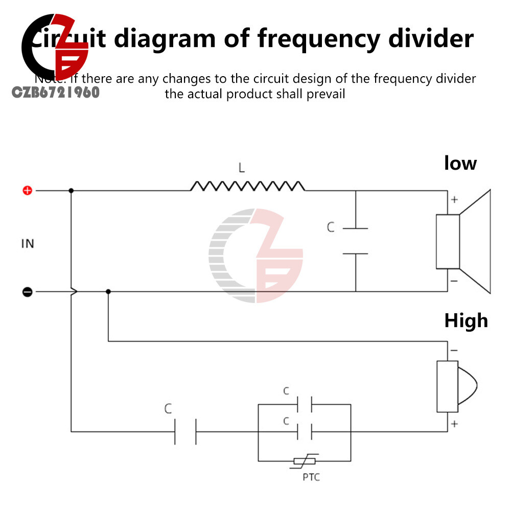 80W Hi-Fi Audio Speaker Crossover High & Low Two-way Filter Frequency Divider