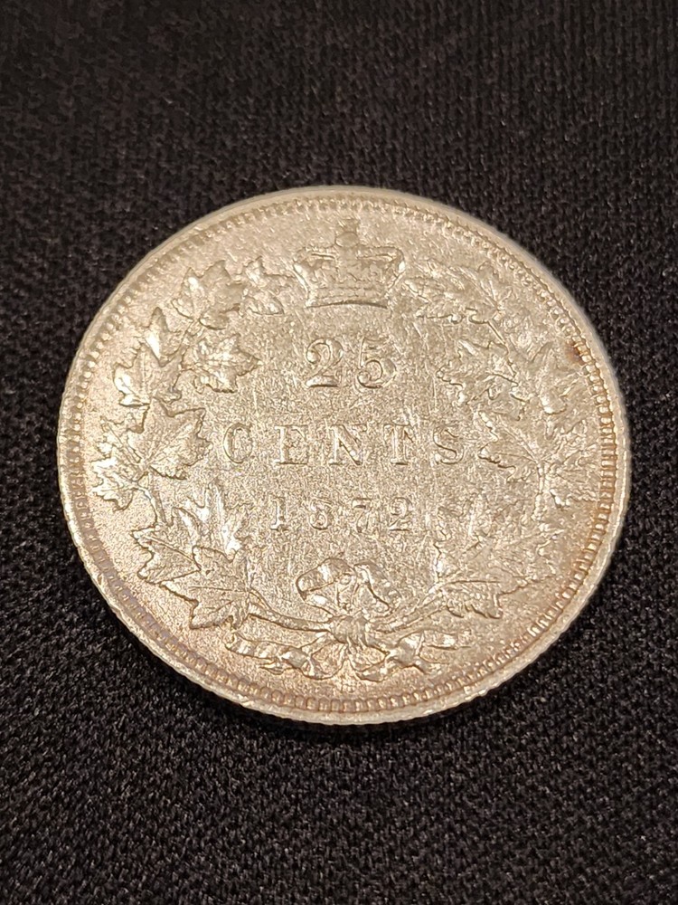 1872H Canada 25 Cents Silver Coin