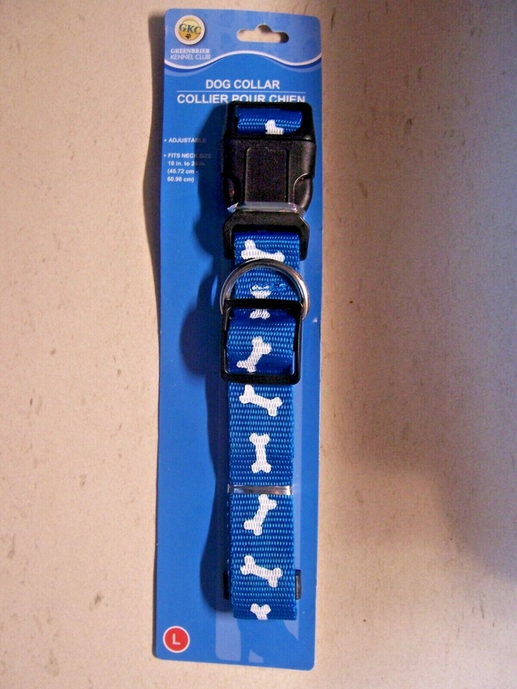 GKC Dog Collar, Size Large, Adjustable, Turquoise, New