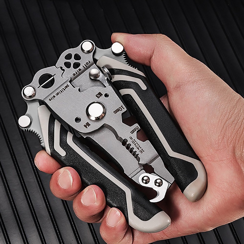 18 in 1 Foldable Crimper Cable Cutter Pliers Wire Stripper Multifunctional Tool