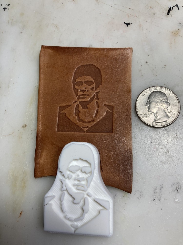 Scarface multi use 3d printed, embossing, leatherwork stamp